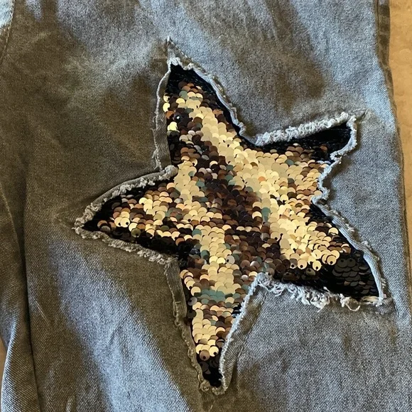 Venti 6 Sequin Star Denim Joggers- size small - Picture 3 of 6